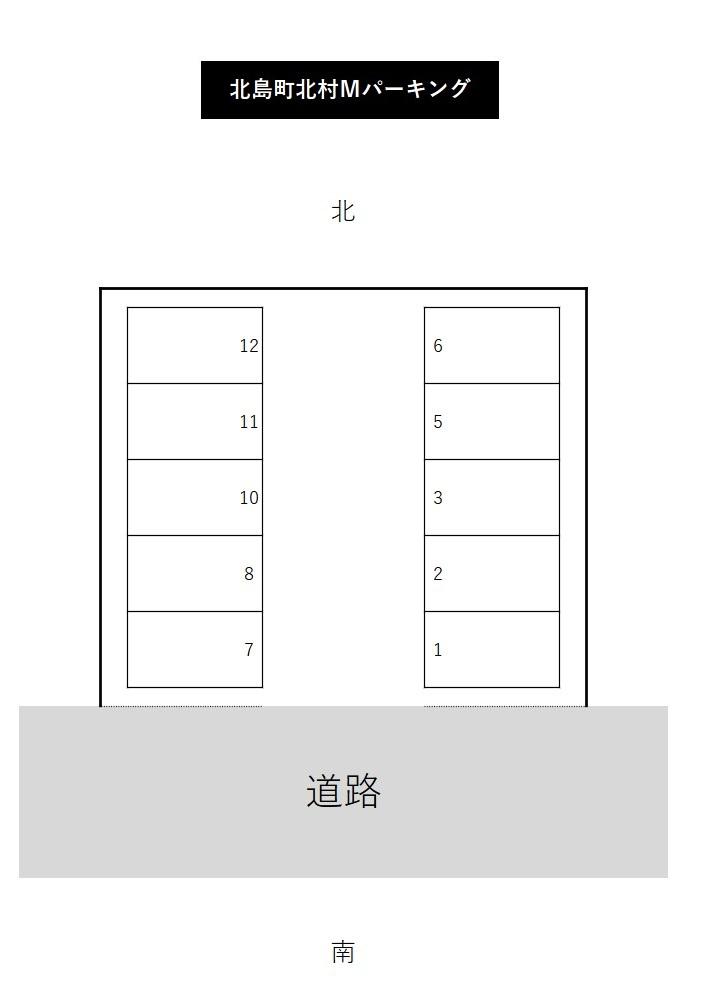 北島町北村Mパーキングの駐車配置図