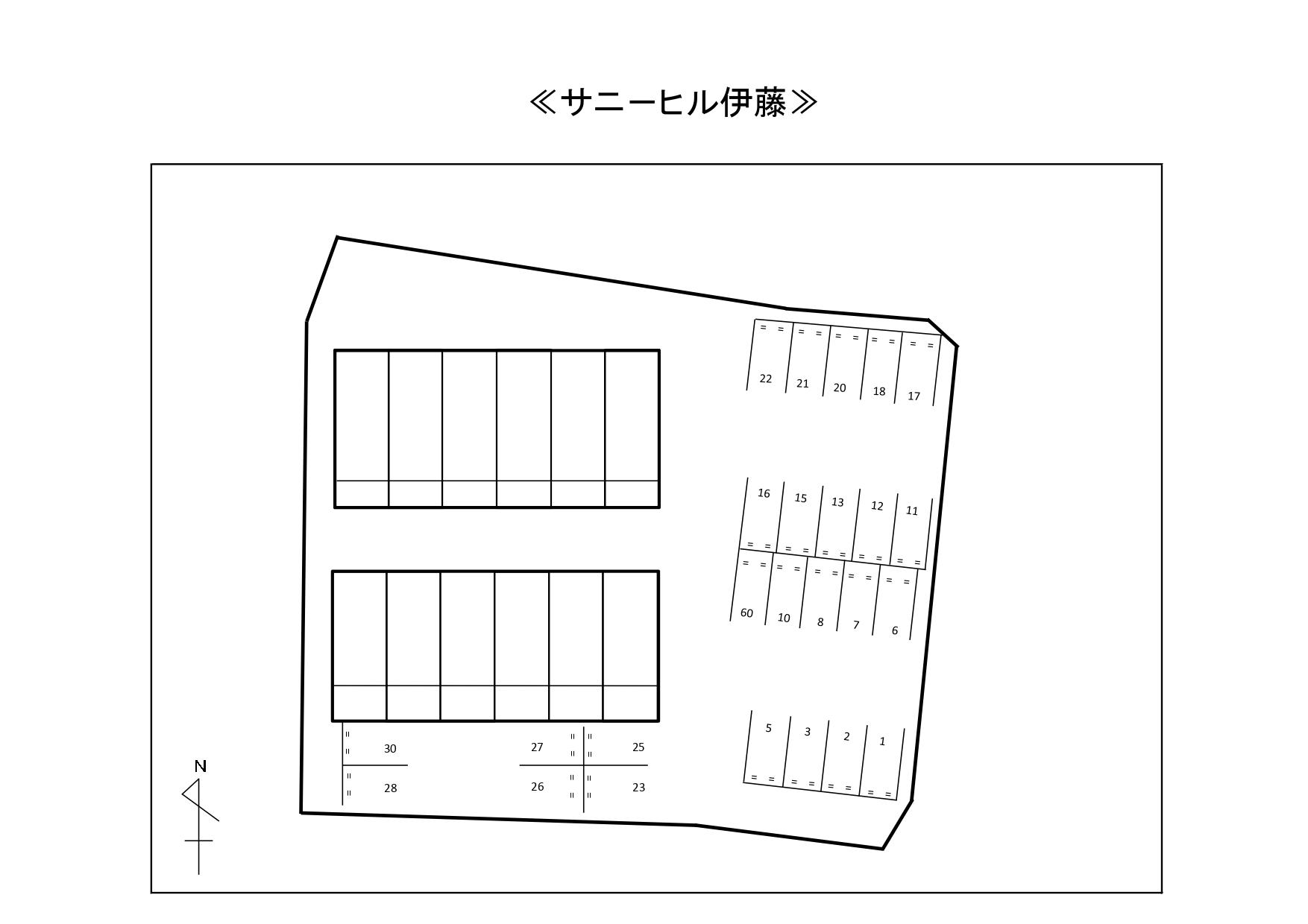 サニーヒル伊藤 Ａ・Ｂの駐車配置図