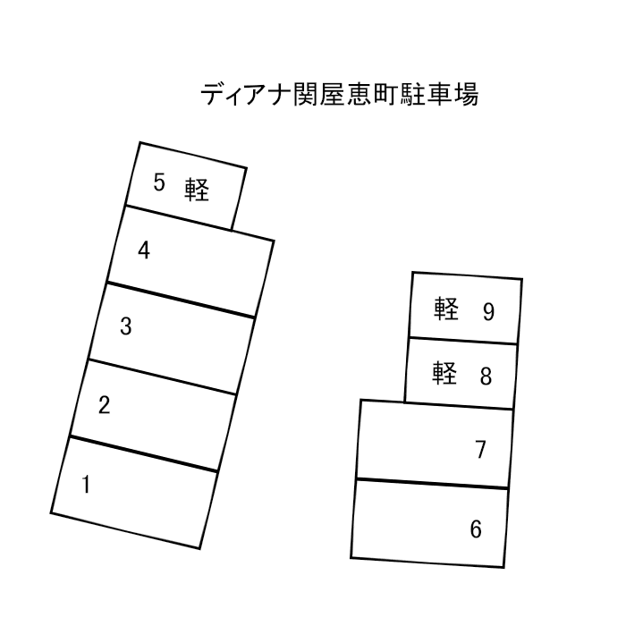 ディアナ関屋恵町駐車場の駐車配置図