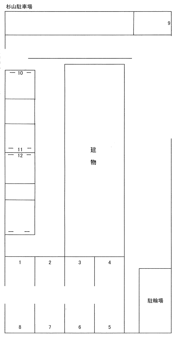 杉山駐車場の駐車配置図