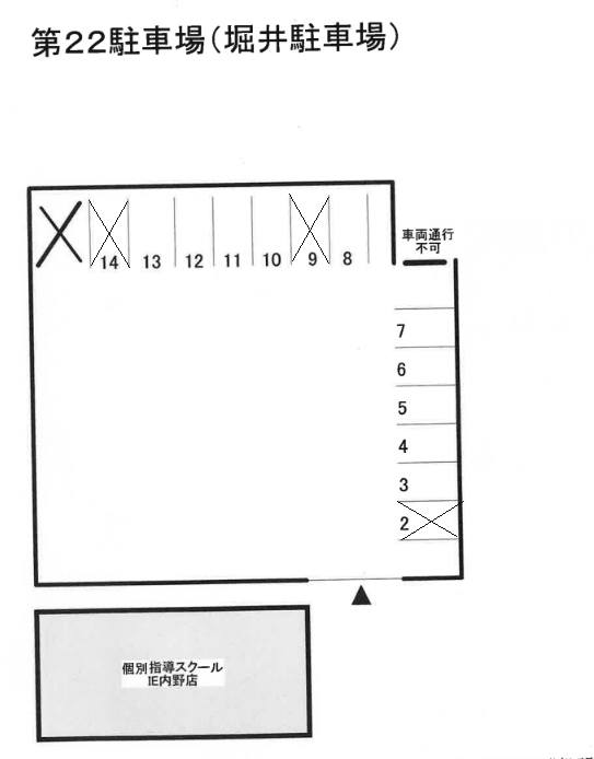 第22駐車場の駐車配置図