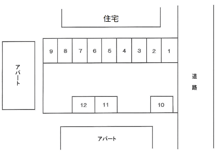 TOKU駐車場の駐車配置図
