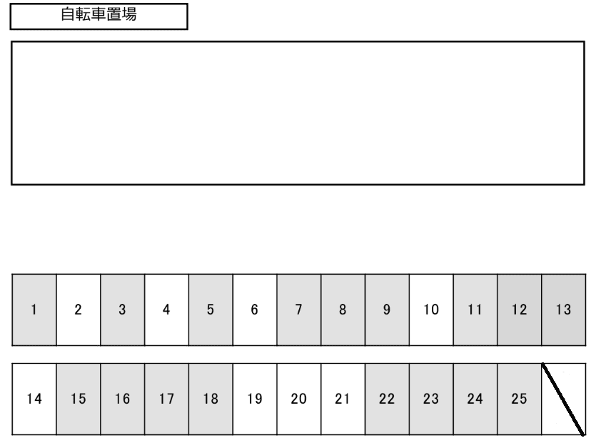 casa KUMODEの駐車配置図
