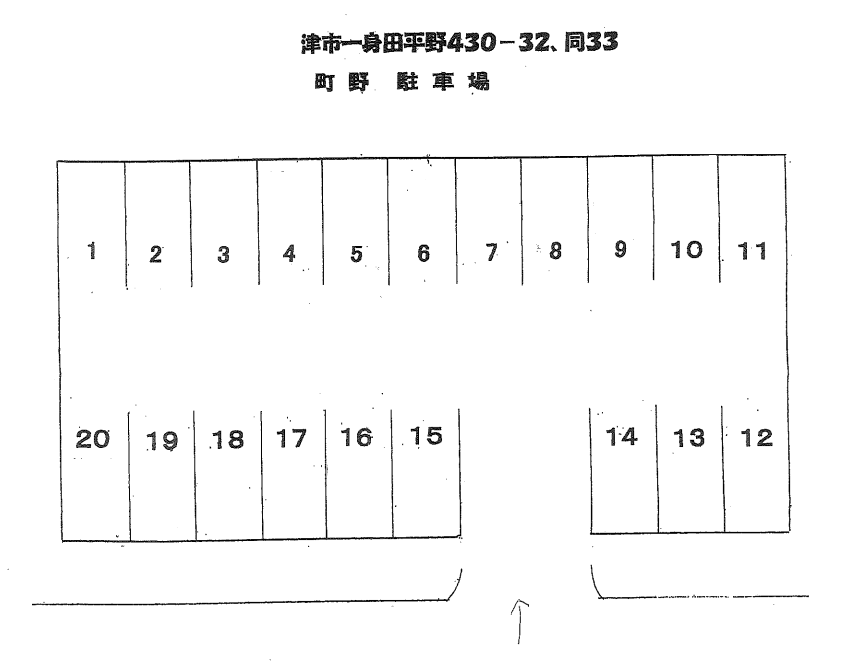 町野駐車場の駐車配置図