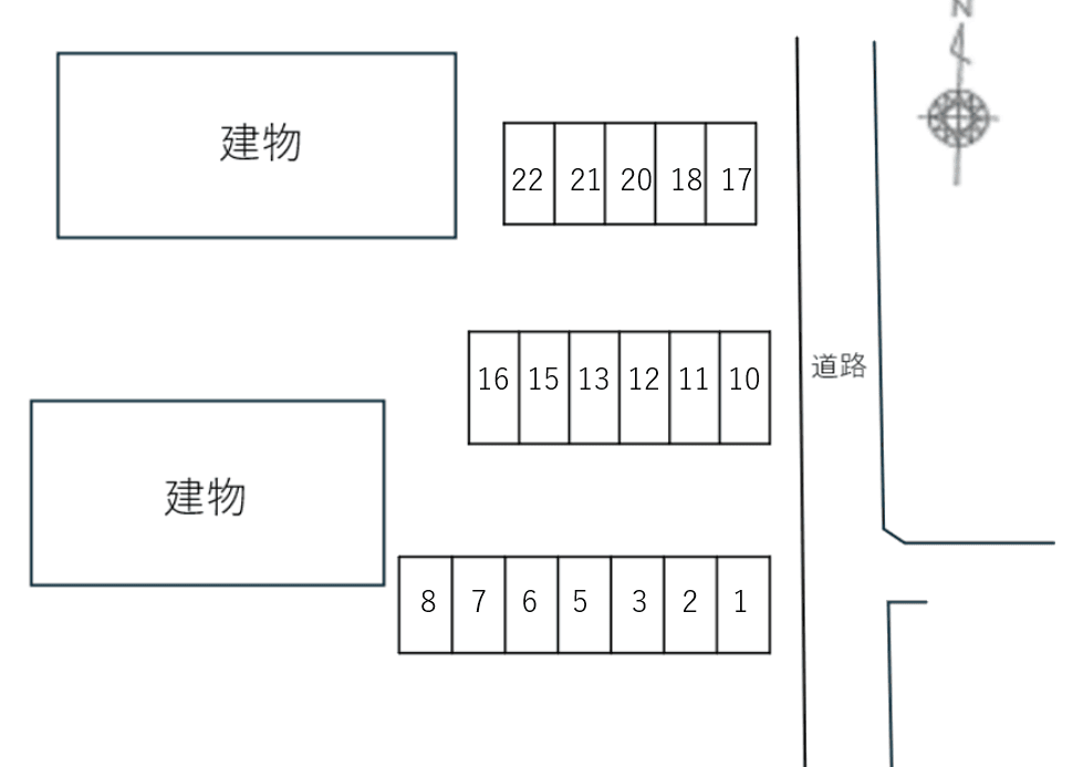 クリスタルＡの駐車配置図
