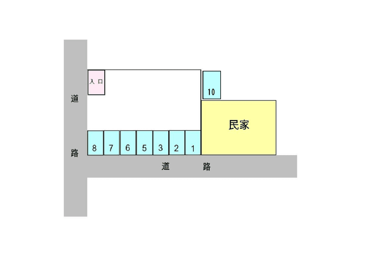 谷津5丁目加藤駐車場の駐車配置図