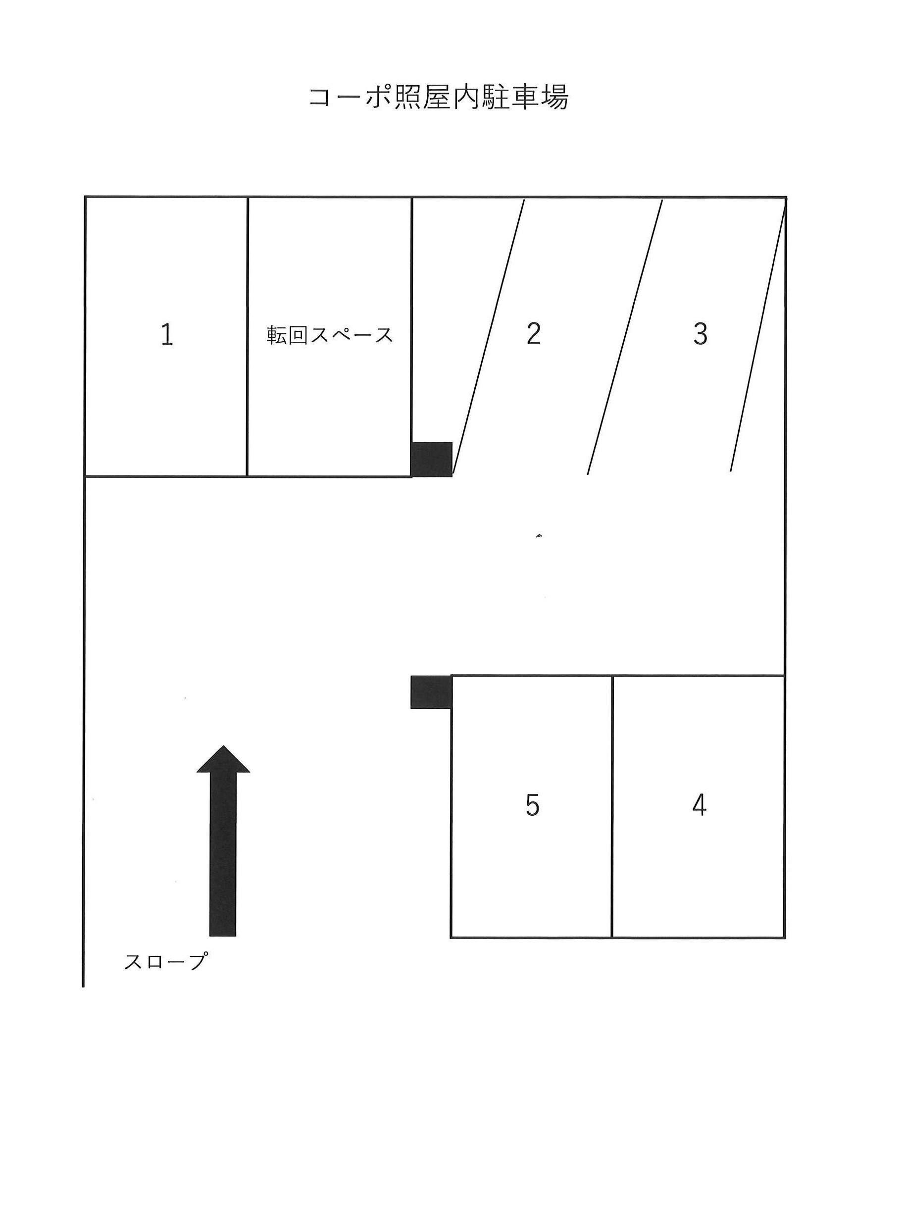 コーポてるや内駐車場/3の駐車配置図