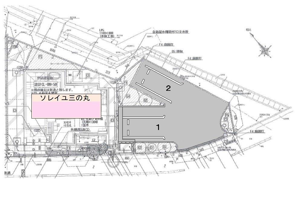 ソレイユ三の丸駐車場の駐車配置図