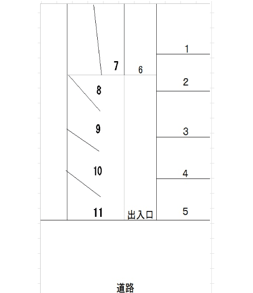 西崎第一パーキングの駐車配置図
