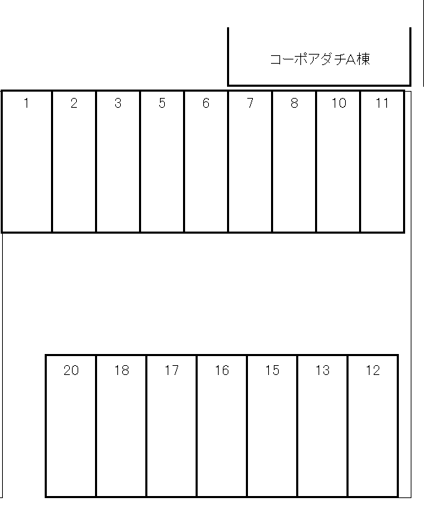 アダチ第一パーキングの駐車配置図