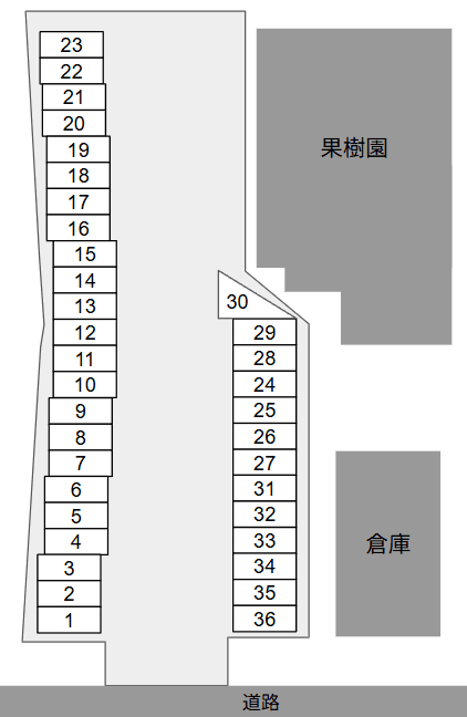 守屋第二駐車場の駐車配置図