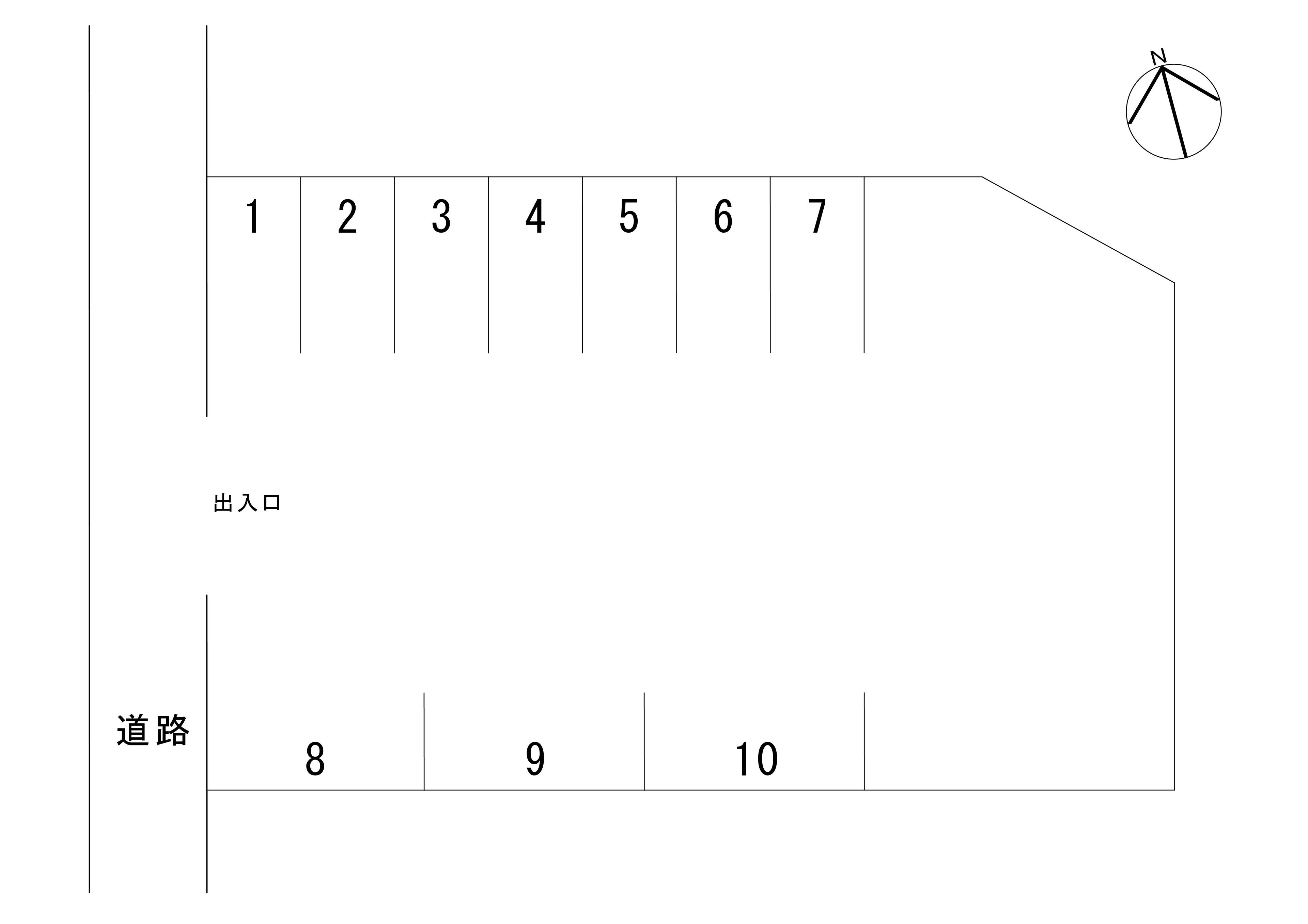 上野台Kパーキングの駐車配置図