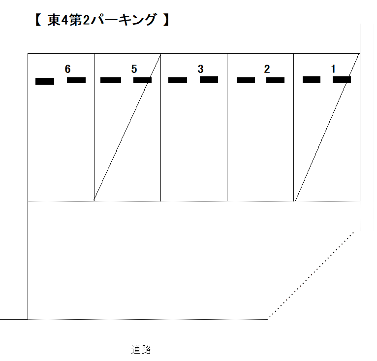 東４第２パーキングの駐車配置図
