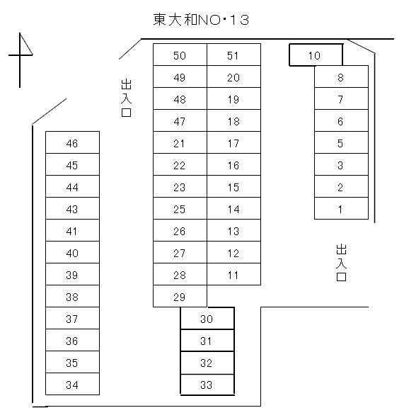 JA東大和－１３の駐車配置図