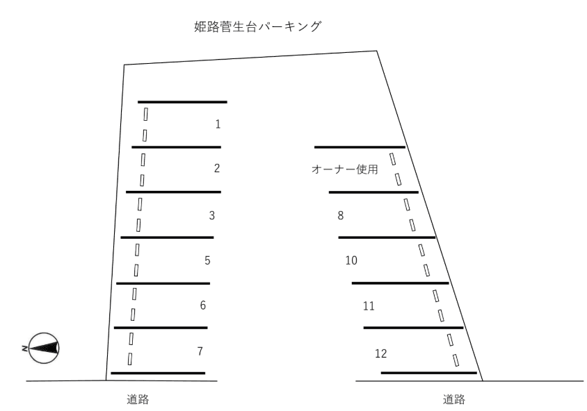 姫路菅生台パーキングの駐車配置図