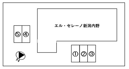 学生会館 エル・セレーノ新潟内野（駐車場）の駐車配置図