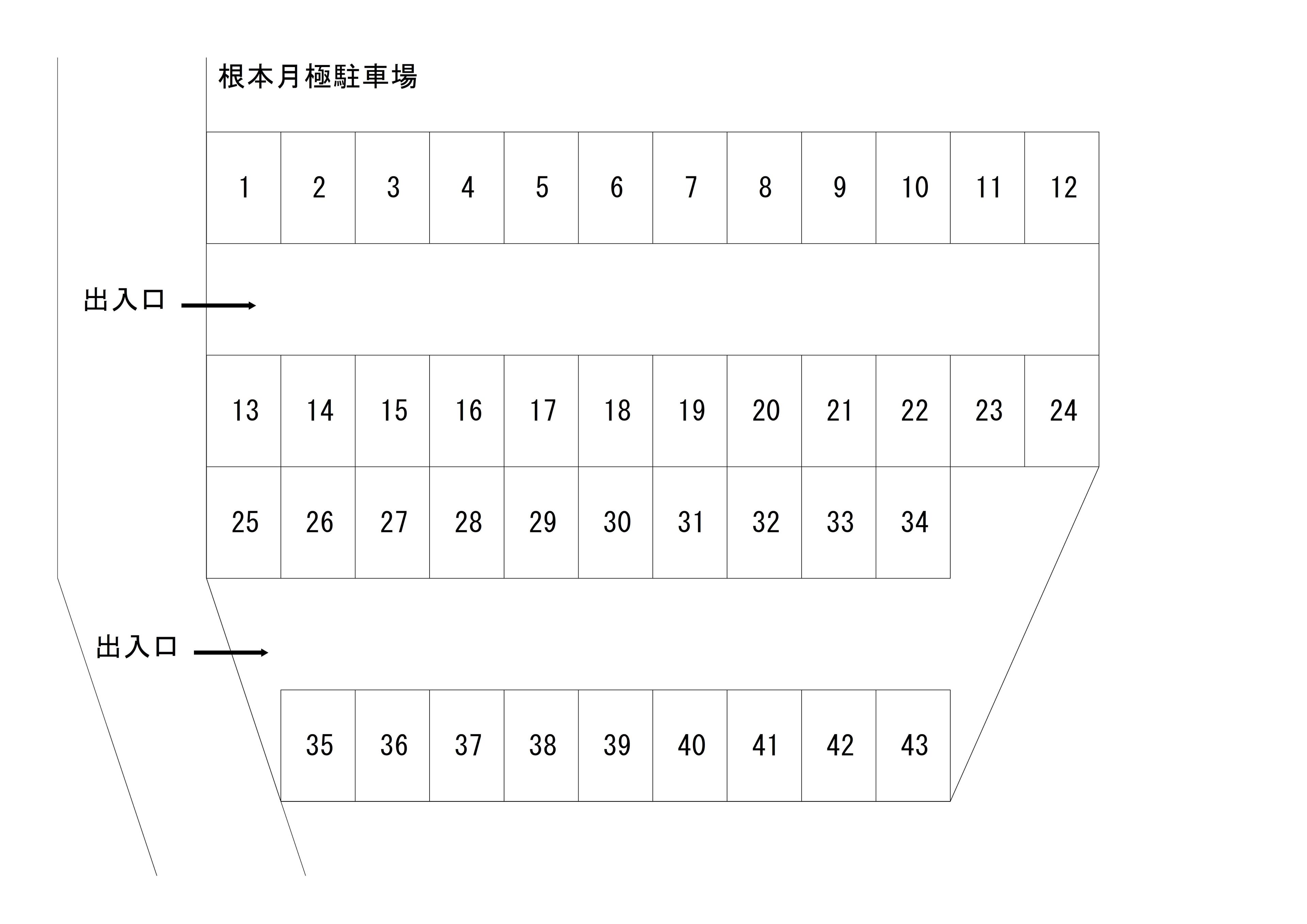 根本月極駐車場の駐車配置図
