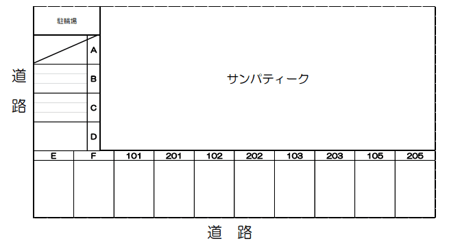 サンパティックパーキングの駐車配置図