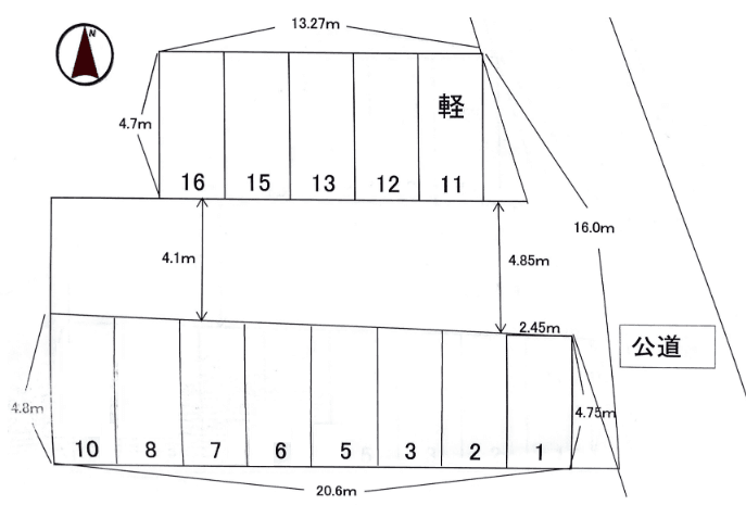 日ノ出24駐車場の駐車配置図