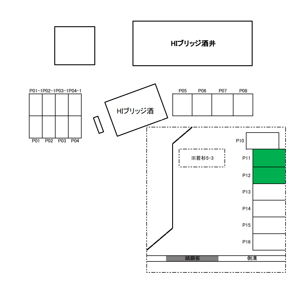 HIブリッジ酒井の駐車配置図