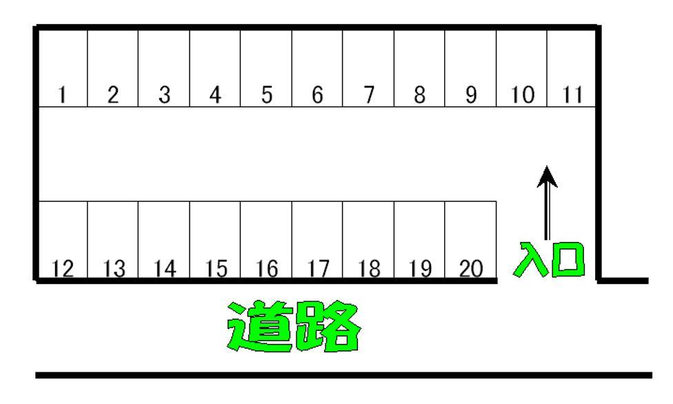 今井駐車場第１の駐車配置図