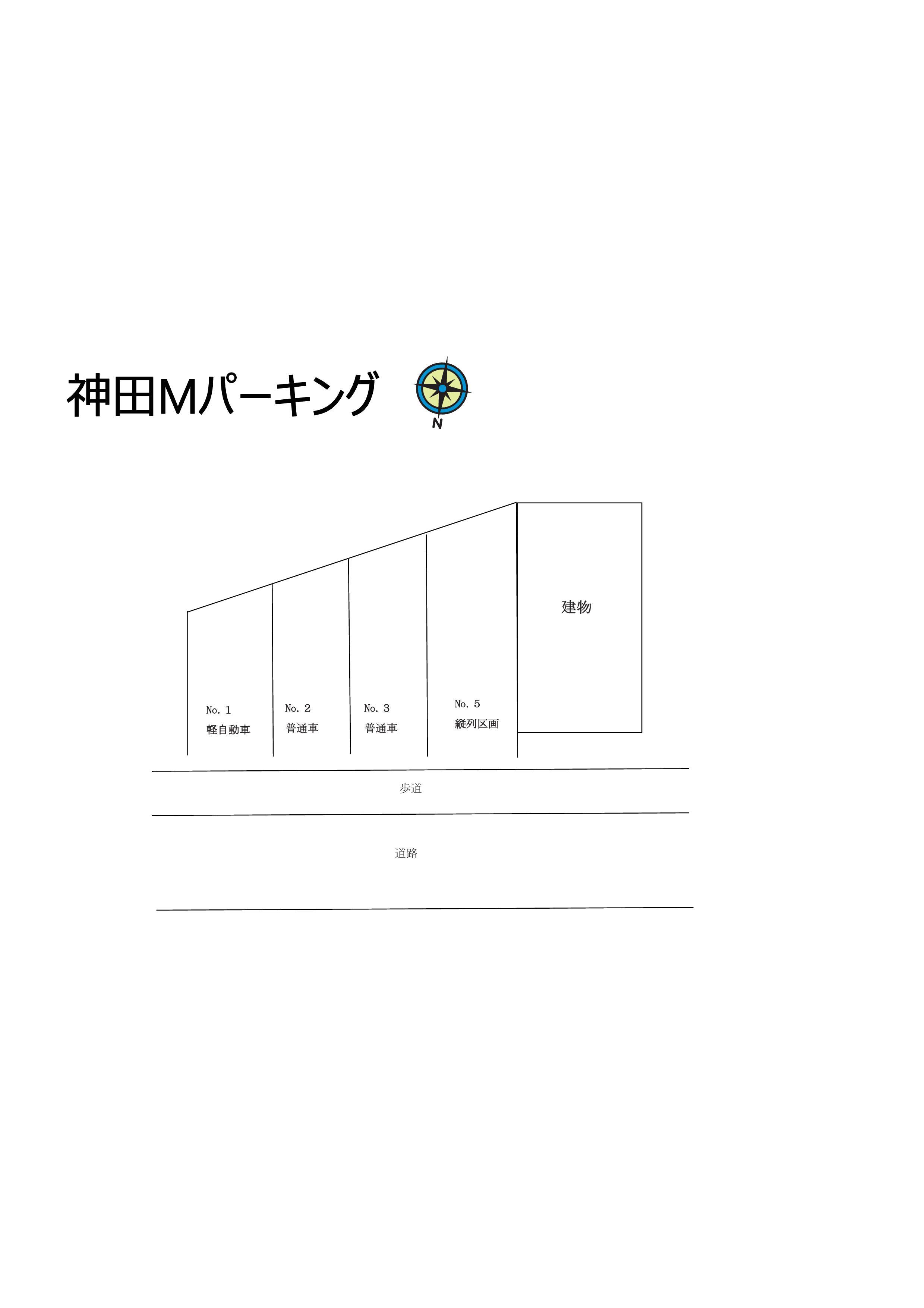 神田Mパーキングの駐車配置図