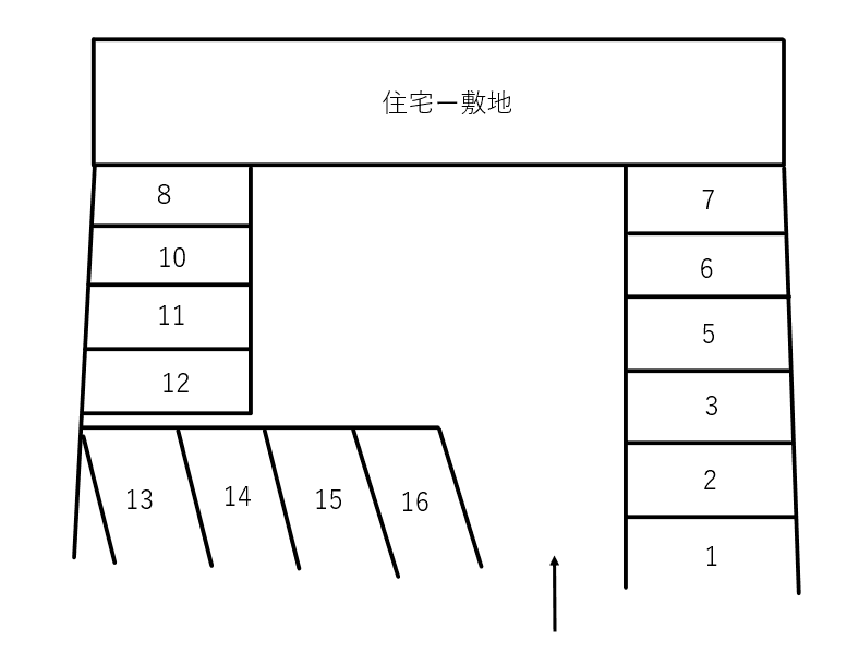 岬之町Y駐車場の駐車配置図