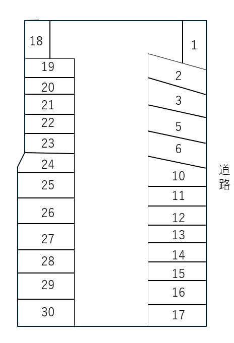 関屋町105駐車場の駐車配置図