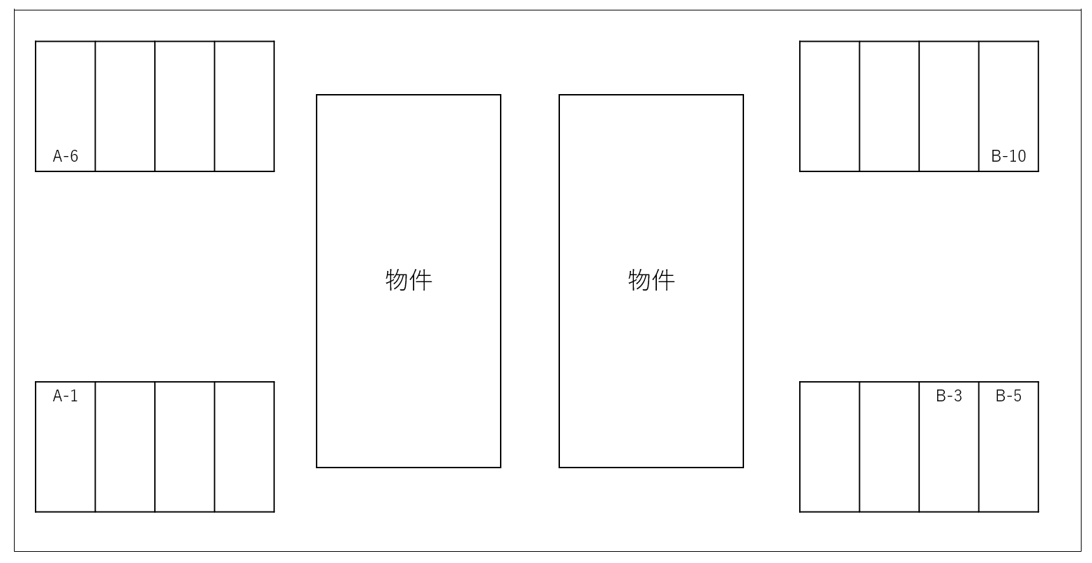 サンライズＡ・Ｂ別駐車場の駐車配置図