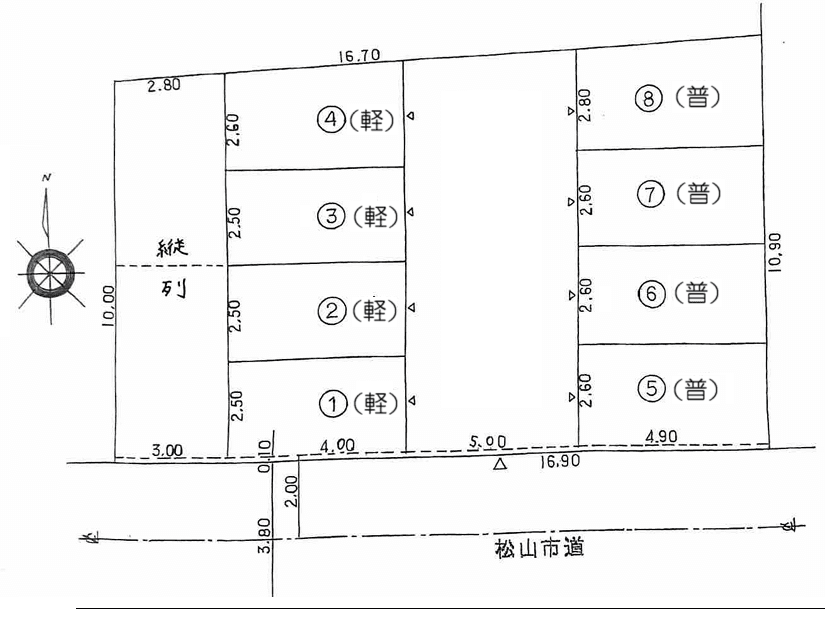 春日町柴田駐車場の駐車配置図