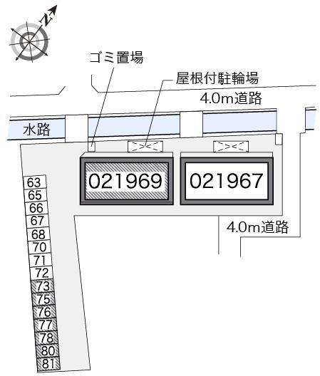レオパレスグリーンハイツ２号館(21969) 敷地外駐車場の駐車配置図