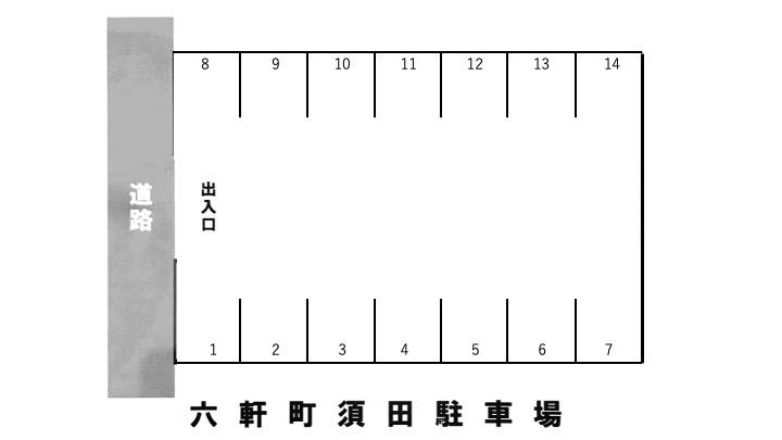 六軒町須田駐車場の駐車配置図