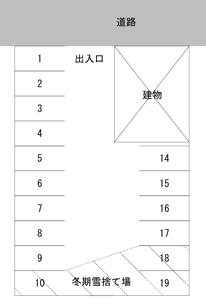 渡辺駐車場の駐車配置図