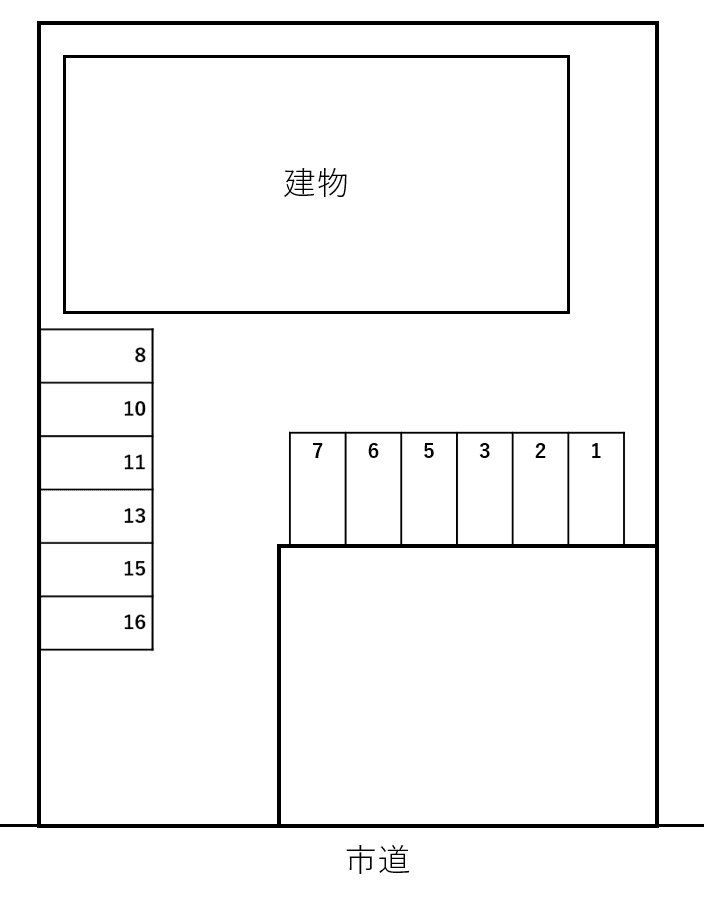 Lowe　K別駐車場の駐車配置図