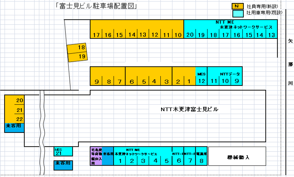 木更津富士見駐車場の駐車配置図