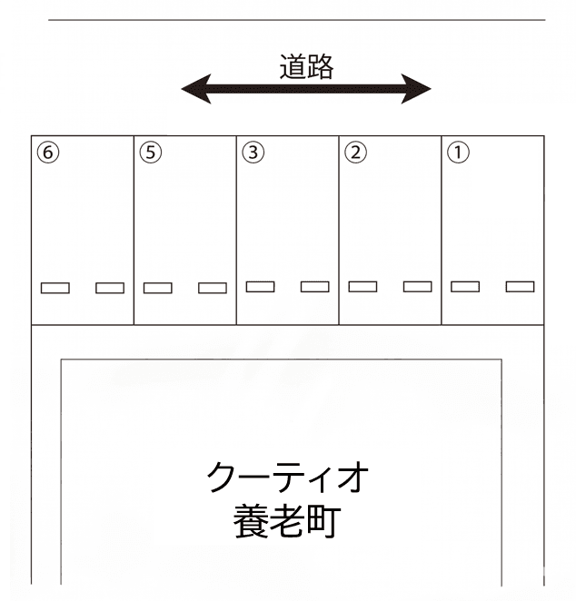 クーティオ養老町ガレージの駐車配置図