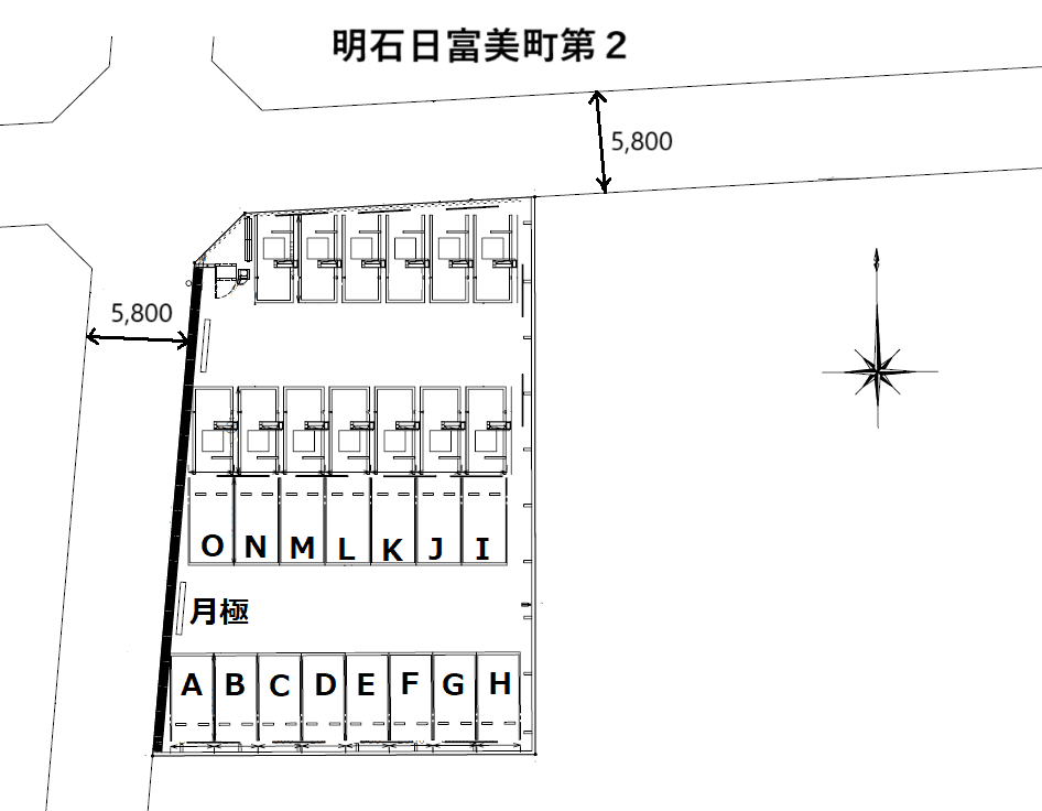 明石日富美町第２の駐車配置図