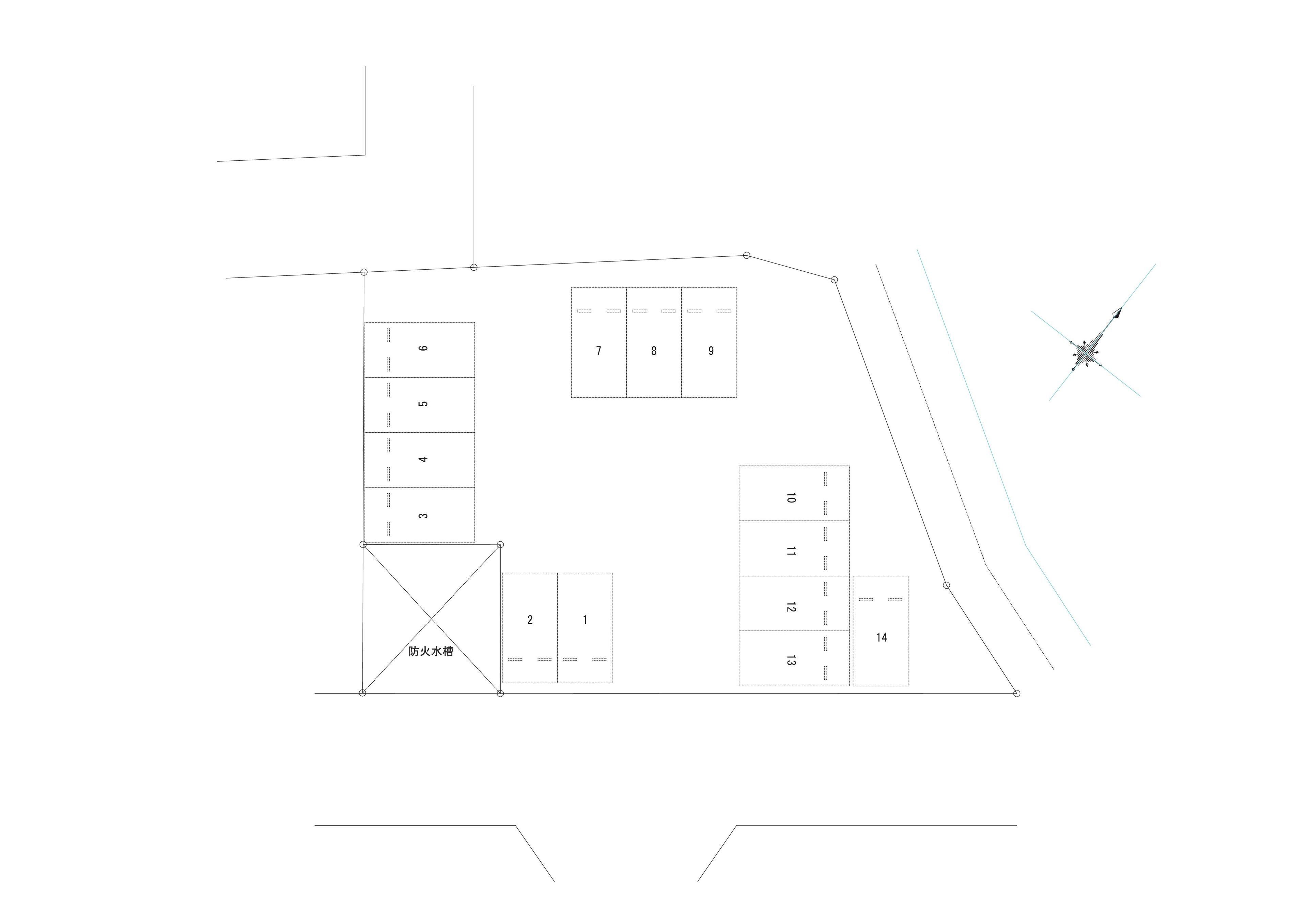 柏若柴商業団地駐車場の駐車配置図