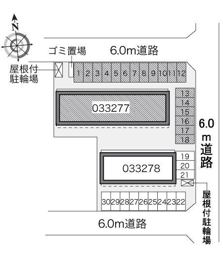 パオ熊野Ａ(33277)の駐車配置図