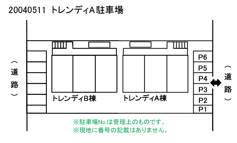 トレンディＡ駐車場の駐車配置図