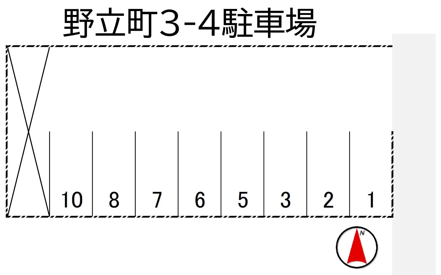 野立町3-4駐車場の駐車配置図