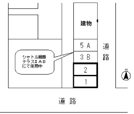 シャトル湘南Ⅱ月極駐車場の駐車配置図