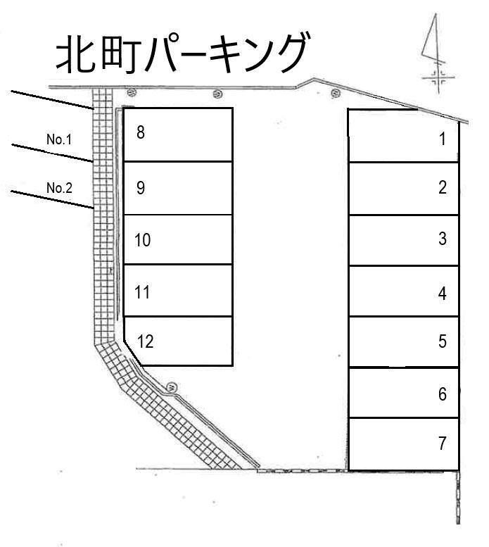 北町パーキングの駐車配置図