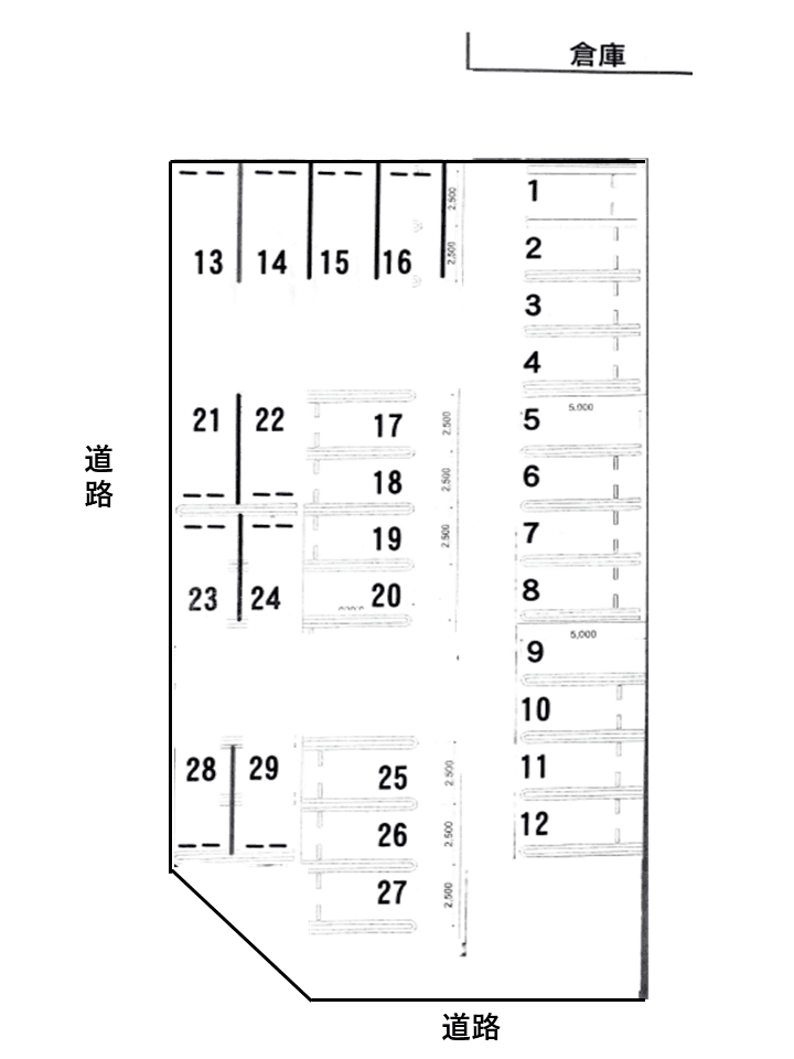 戸田新居屋東高田71番駐車場の駐車配置図