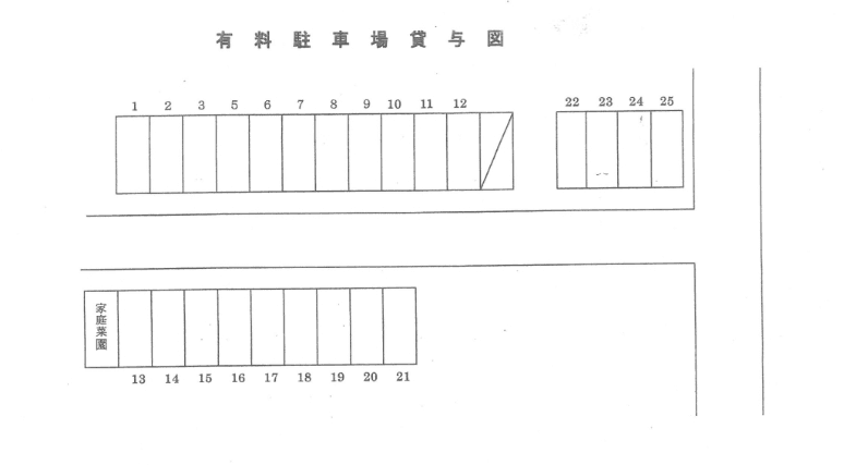 大熊駐車場の駐車配置図