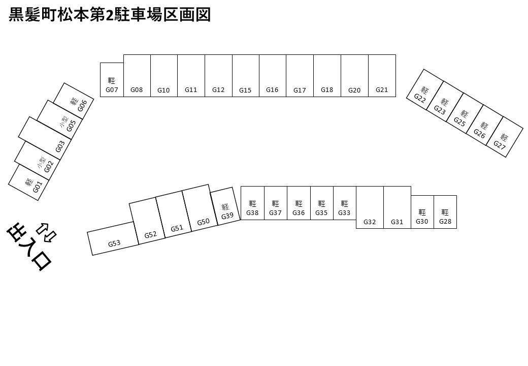 黒髪町松本第2駐車場の駐車配置図