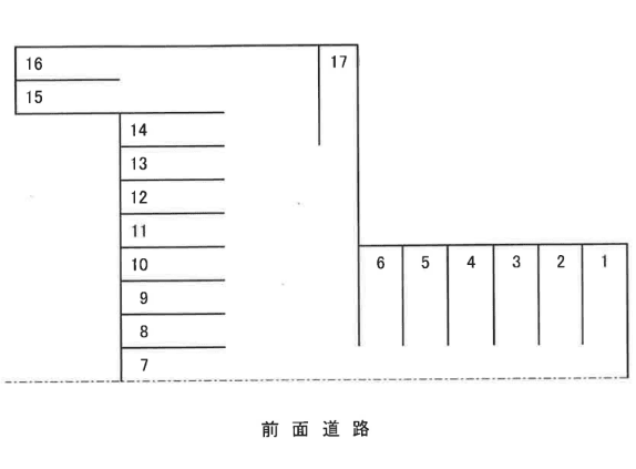 岡田関戸駐車場の駐車配置図