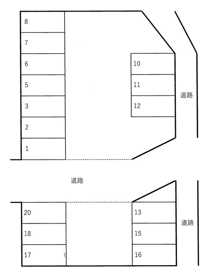 嶋田駐車場Ⅱの駐車配置図