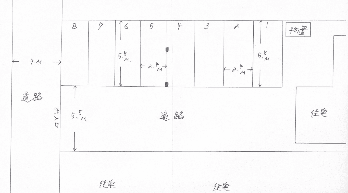 パーキングはぎわらの駐車配置図