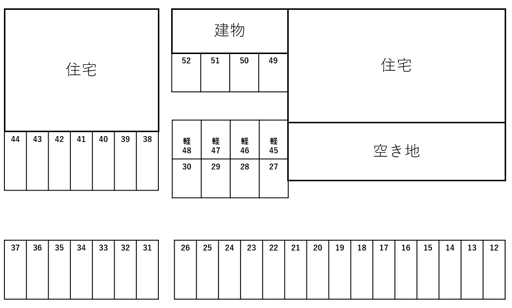 田島駐車場の駐車配置図